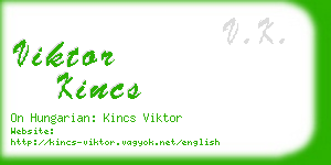 viktor kincs business card